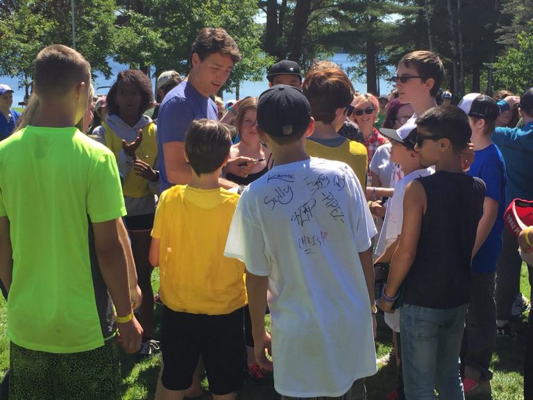 Trudeau visits kids at Tim Horton Memorial Camp