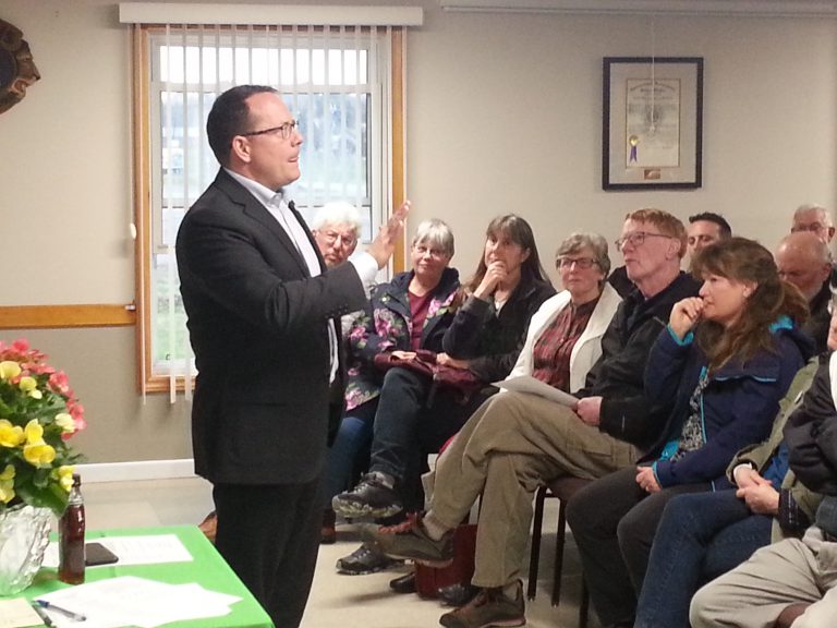 Green Party leader fields questions from local voters