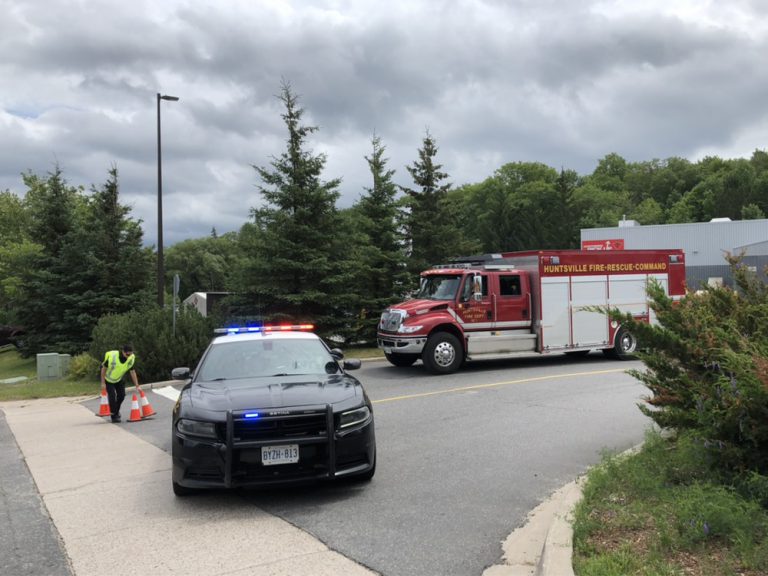 Fire Dept. and O.P.P. dealing with a ‘gas spill’ at Canadian Tire in Huntsville