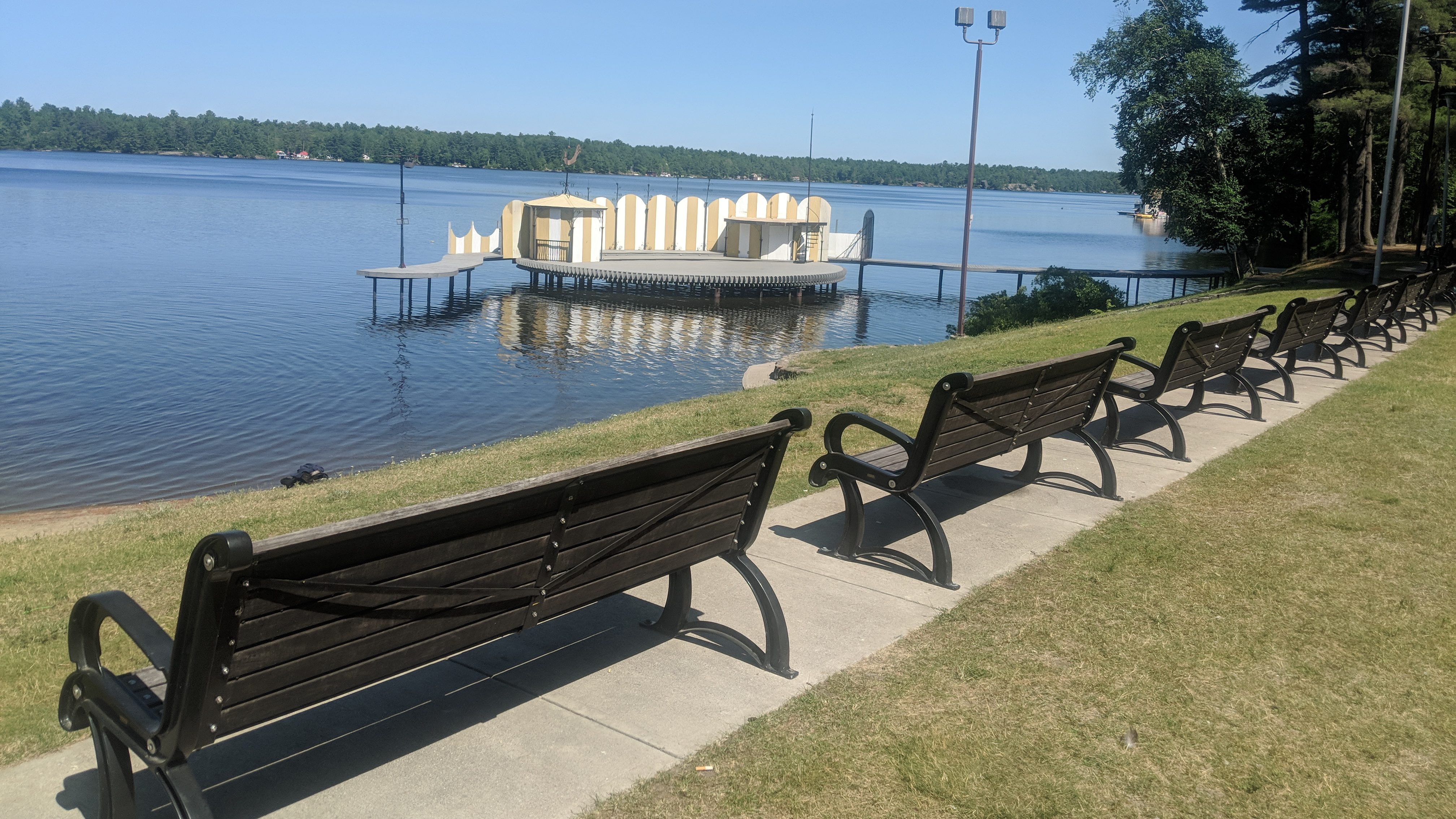 Gull Lake Rotary Park barge stage