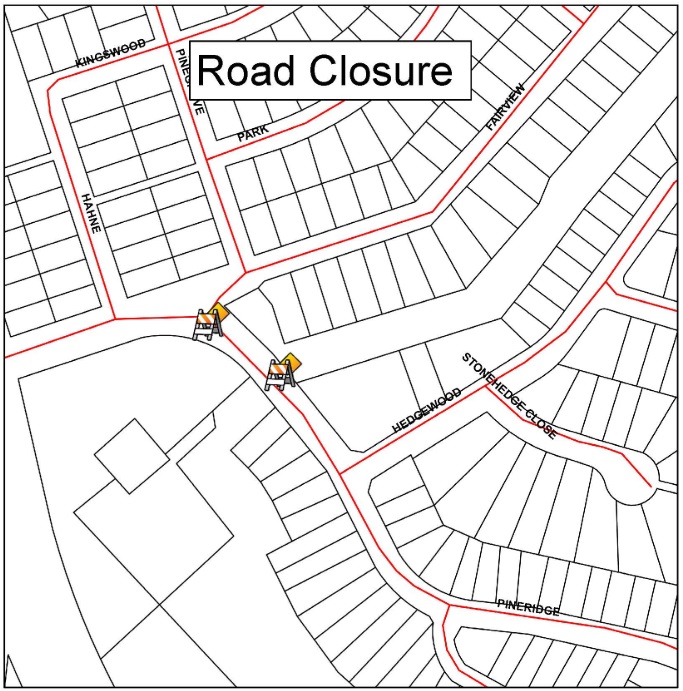 Temporary road closure in Gravenhurst